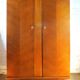 Vintage 2-door wardrobe from the 1950s with compass feet, easy assembly
