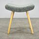 1960s Czech Mid-Century Modern Upholstered Stool with Beech Wood Legs