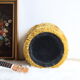 Moumoute chest pouf in mustard yellow faux fur 70