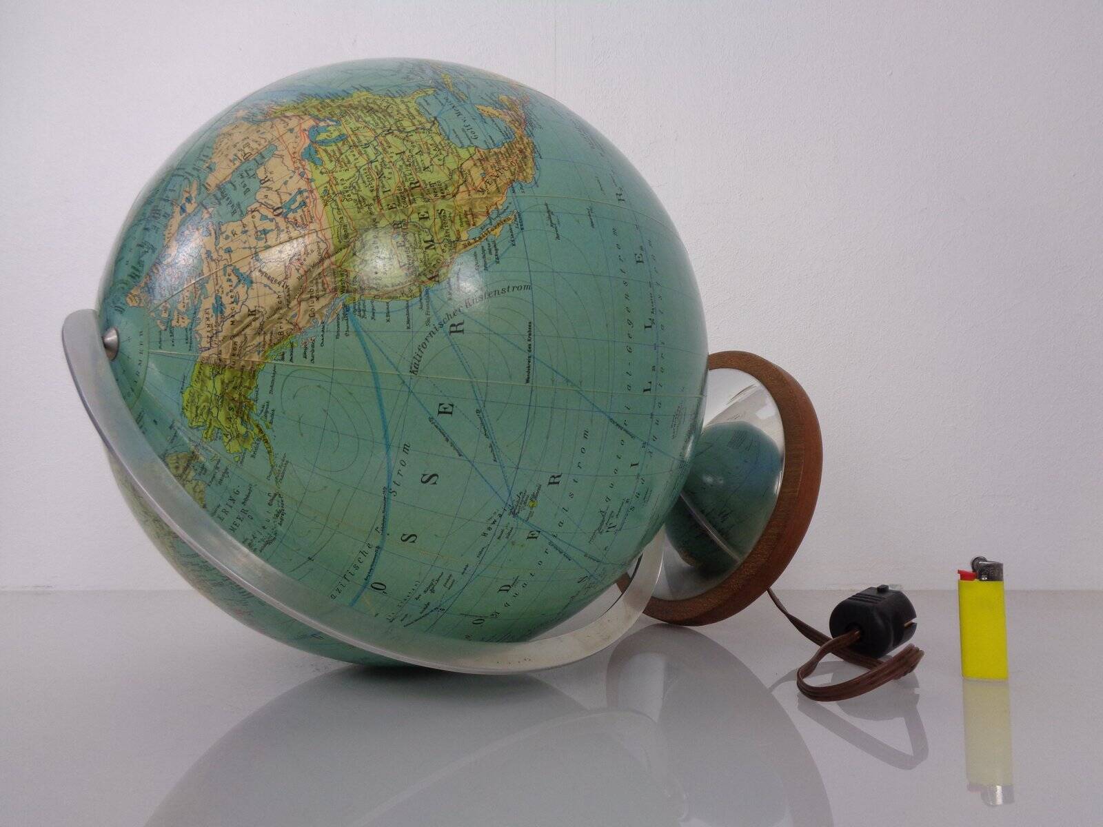 Vintage Illuminated Duo Glass Globe by Paul Oestergaard for Columbus, Germany, 1950s