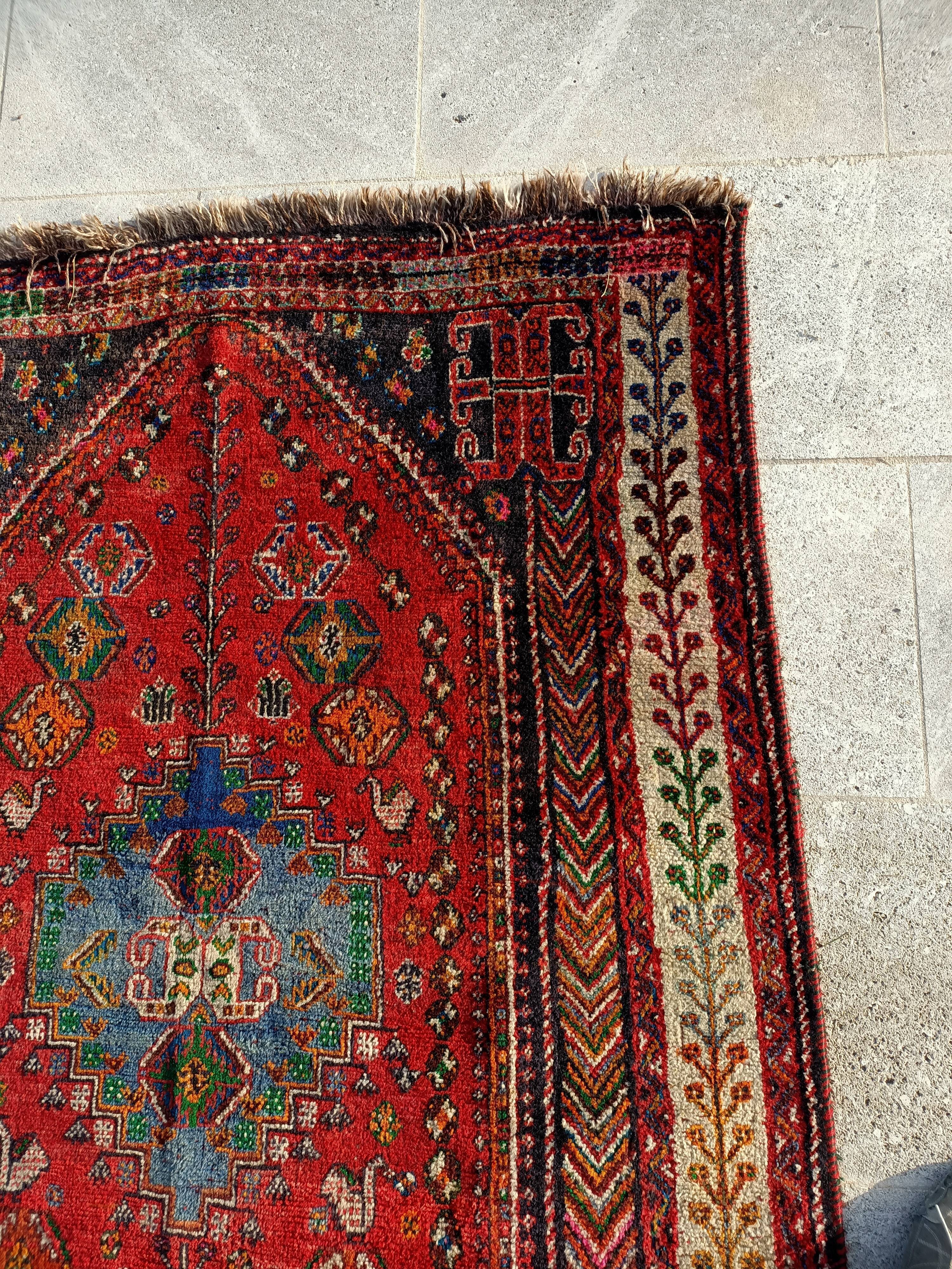 Tapis ancien Iran Shiraz 205x140 fait main