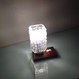 Lamp bedside vintage cut glass and wood base
