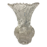 Small Bohemian crystal vase, cut around 1950