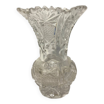 Petit vase cristal de Bohème taillé vers 1950