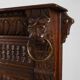 Antique French 18th Century Gothic Style Oak Carved High Back Panel Settle