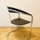 Arrben “Canasta” armchair or chair from the 80s in chrome steel and leather