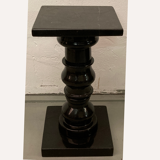Vintage black natural stone "marble" pedestal or side table