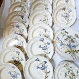 Lot plates, compotier, dish longchamp daisies iron earth