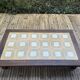 Large vintage 1960s oak and ceramic coffee table.