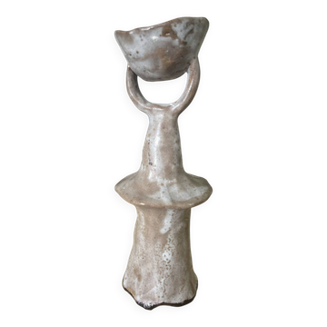 Ceramic candlestick in an organic shape
