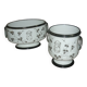 Painted porcelain planter and pot signed P. AGIN