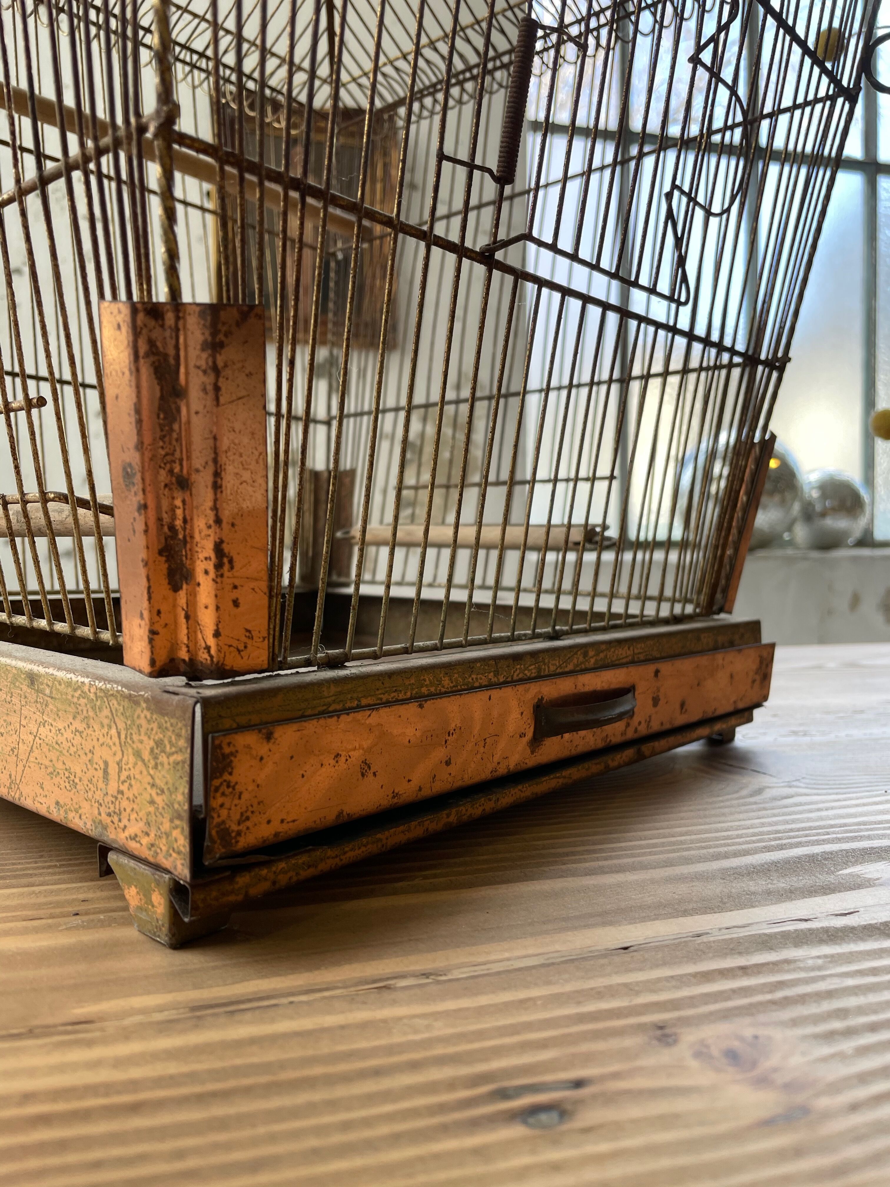 Vintage gold metal cage