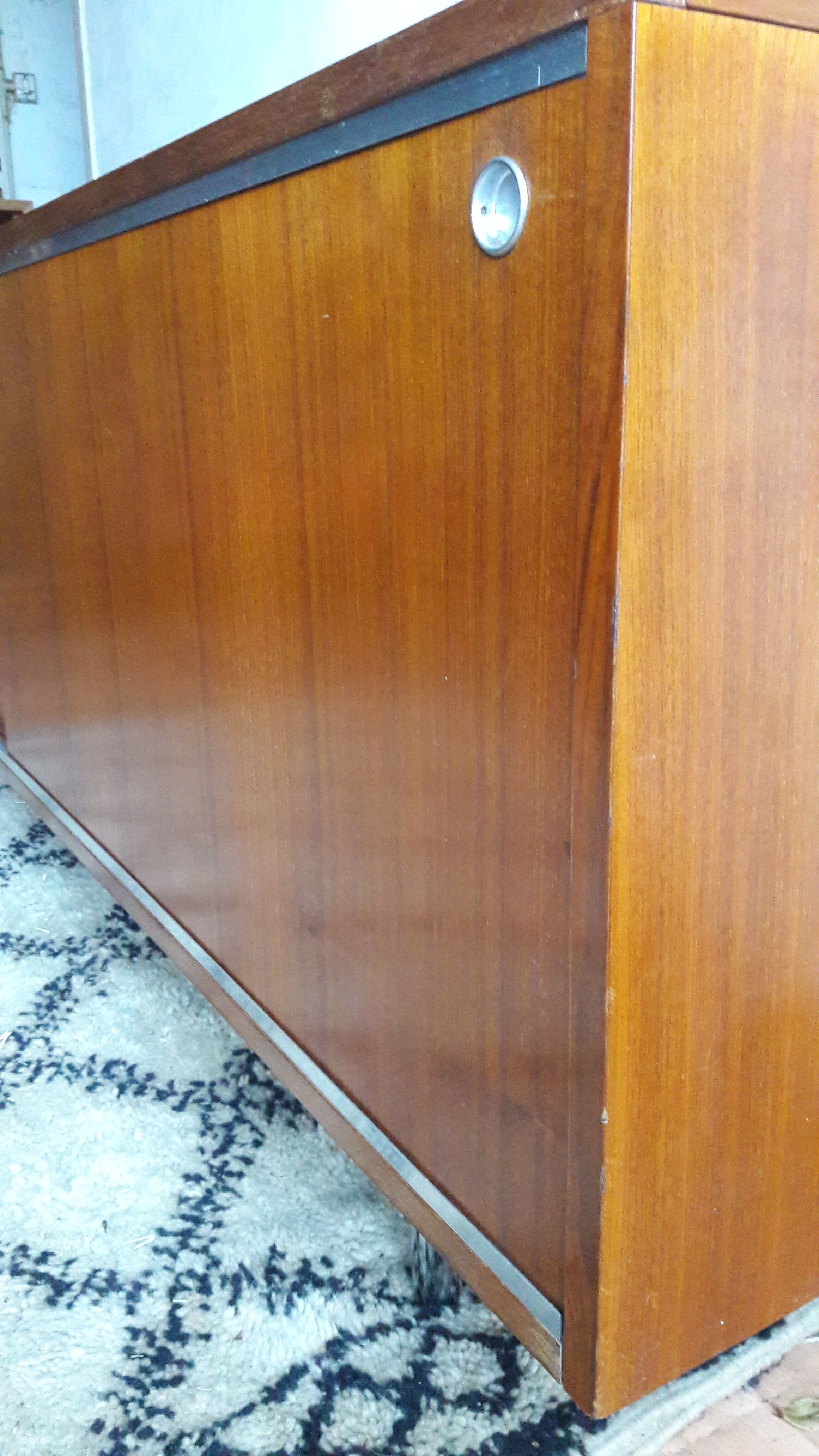 Row 70's chrome and teak plywood