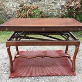 Modular vintage oak coffee table with Albert Ducrot's magical system