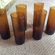 Série de 6 verres ambres
