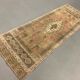Turkish rug 266x91 cm wool vintage shabby chic runner green, beige