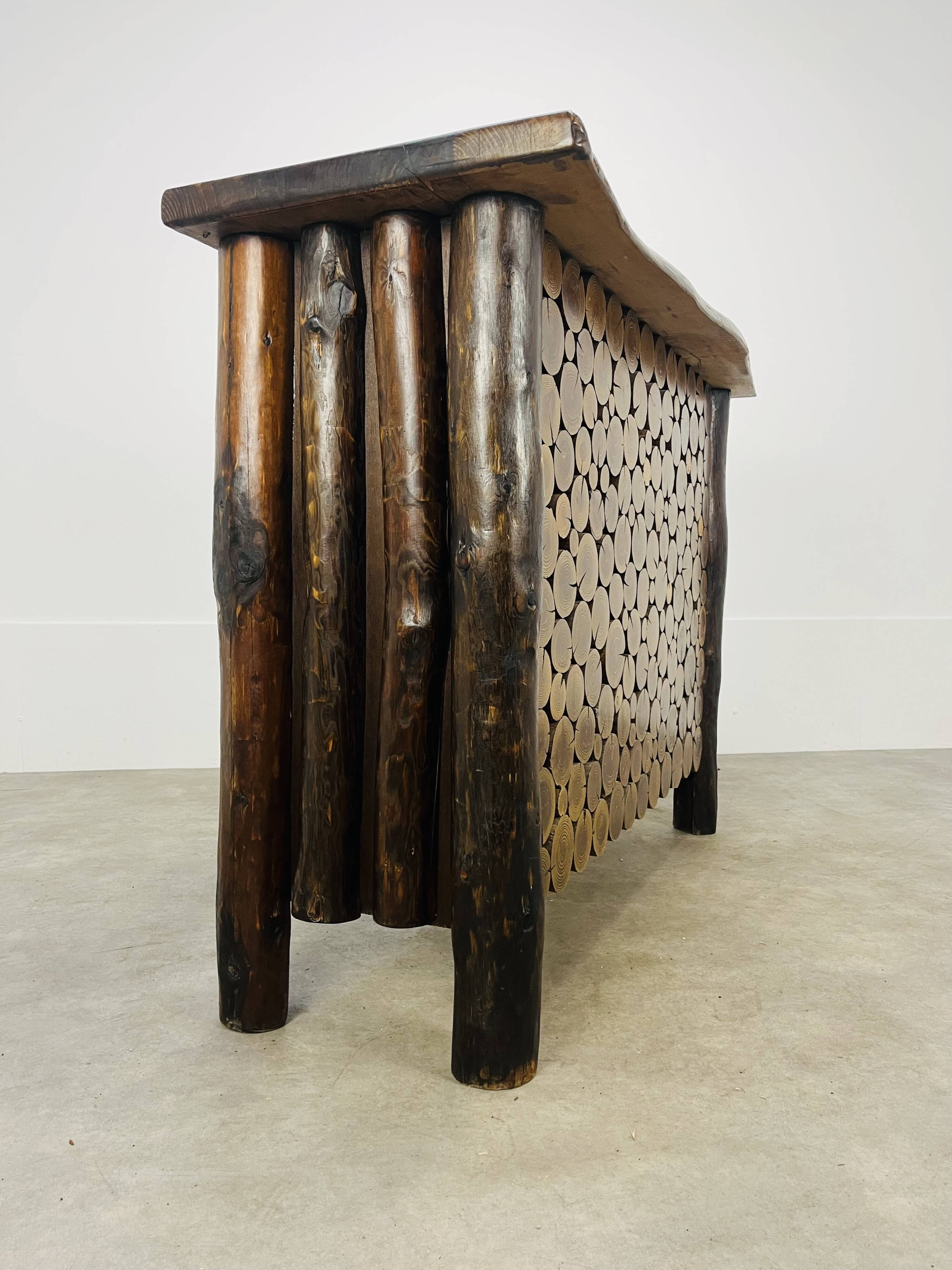 Brutalist style chalet made of solid wood