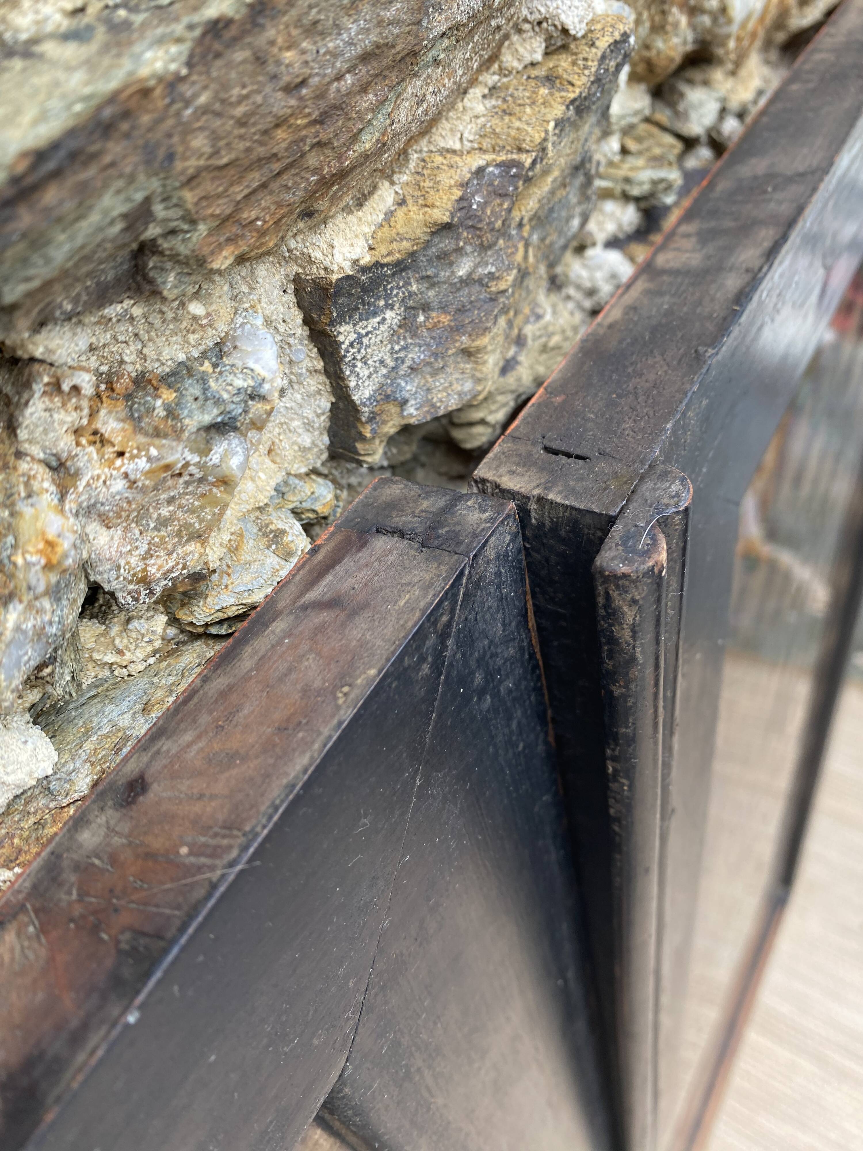 Double wood and glass closet doors