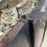 Double wood and glass closet doors