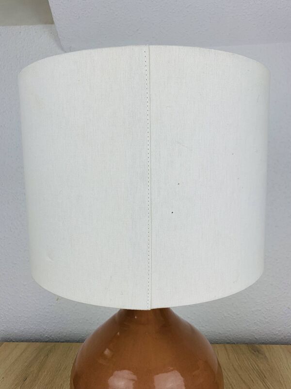 Lampe figue céramique, années 50, grès couleur ocre