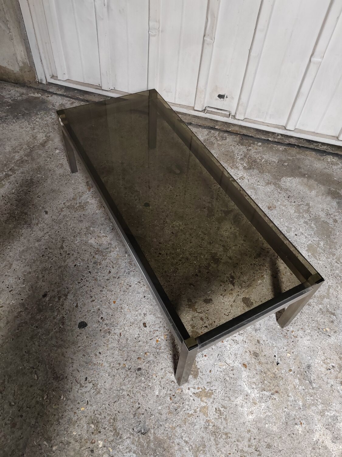 Glass and chrome table 1970