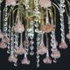 Set of 2 Meryl Streep, Pink Murano Flowers and Crystal Drops Chandelier, 19