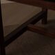 Vintage wooden armchair in black leatherette, Scandinavian style