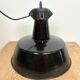 Industrial black enamel factory lamp with cast iron top, 1960s