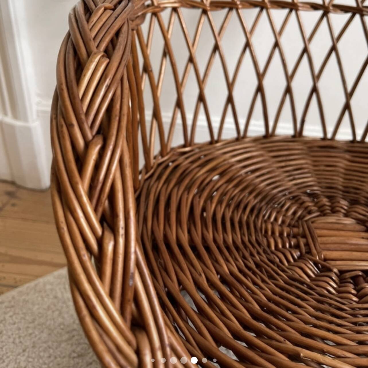 Vintage rattan children's armchair