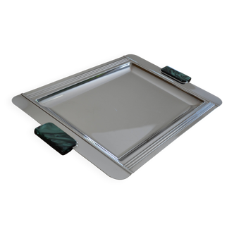 Large Jean Couzon stainless steel serving tray