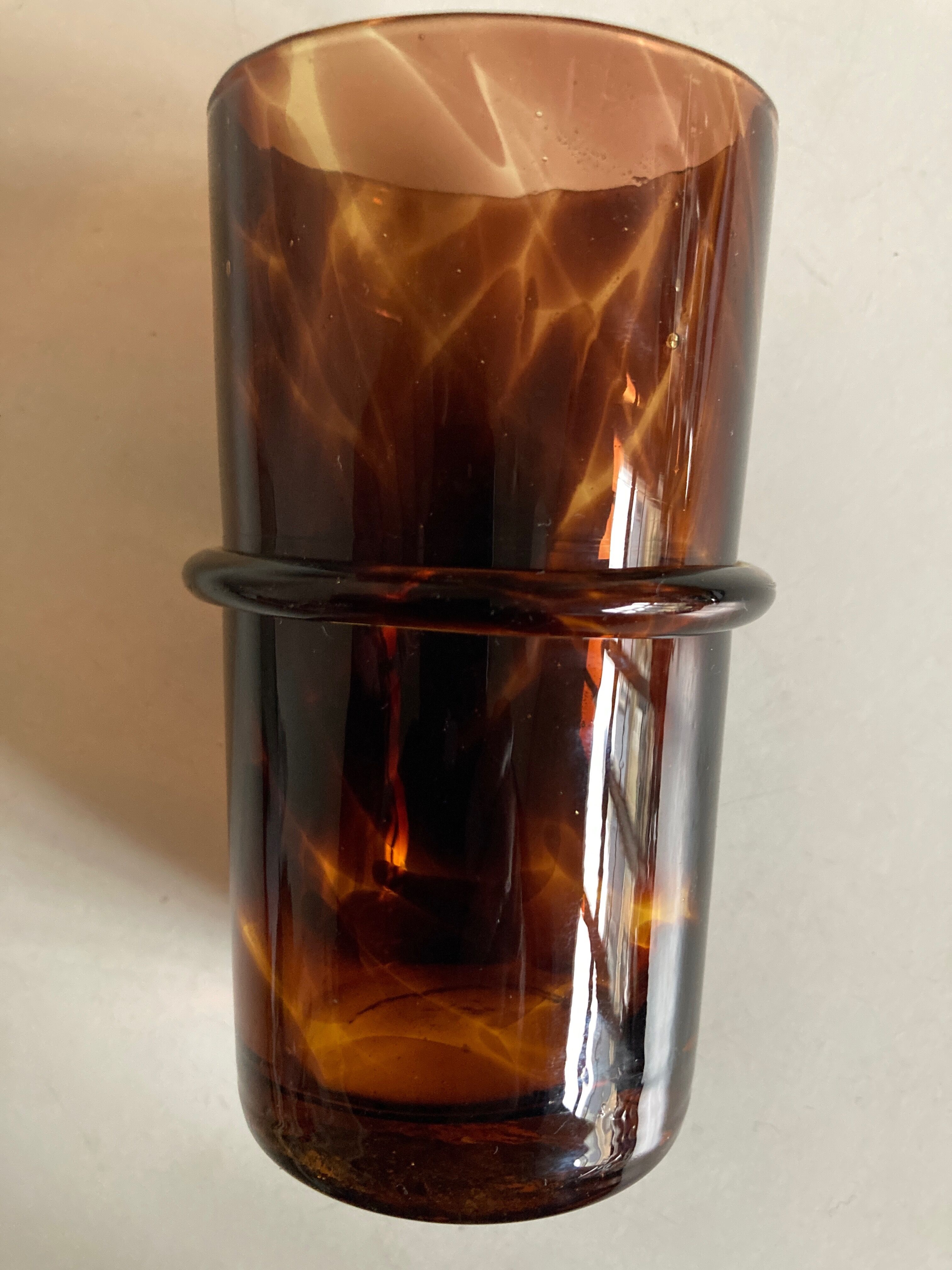 Blown glass vase tortoiseshell 1974