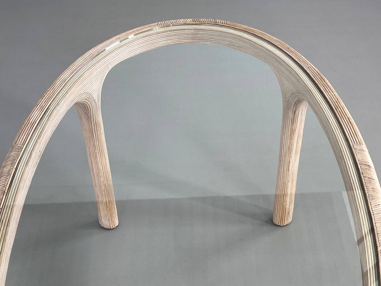Oval table in marquetry of rattan and glass Vivai del Sud