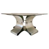 Smoked glass and aluminum coffee table 1970s