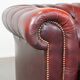 Original English Chesterfield sofa in red cowhide 2 seater