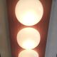 3-light designer wall lamp in opaline and teak - mid-20th century