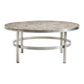 Coffee table in steel with a stone top by Edel Hegedal for L. Hjorth