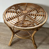 Rattan side table
