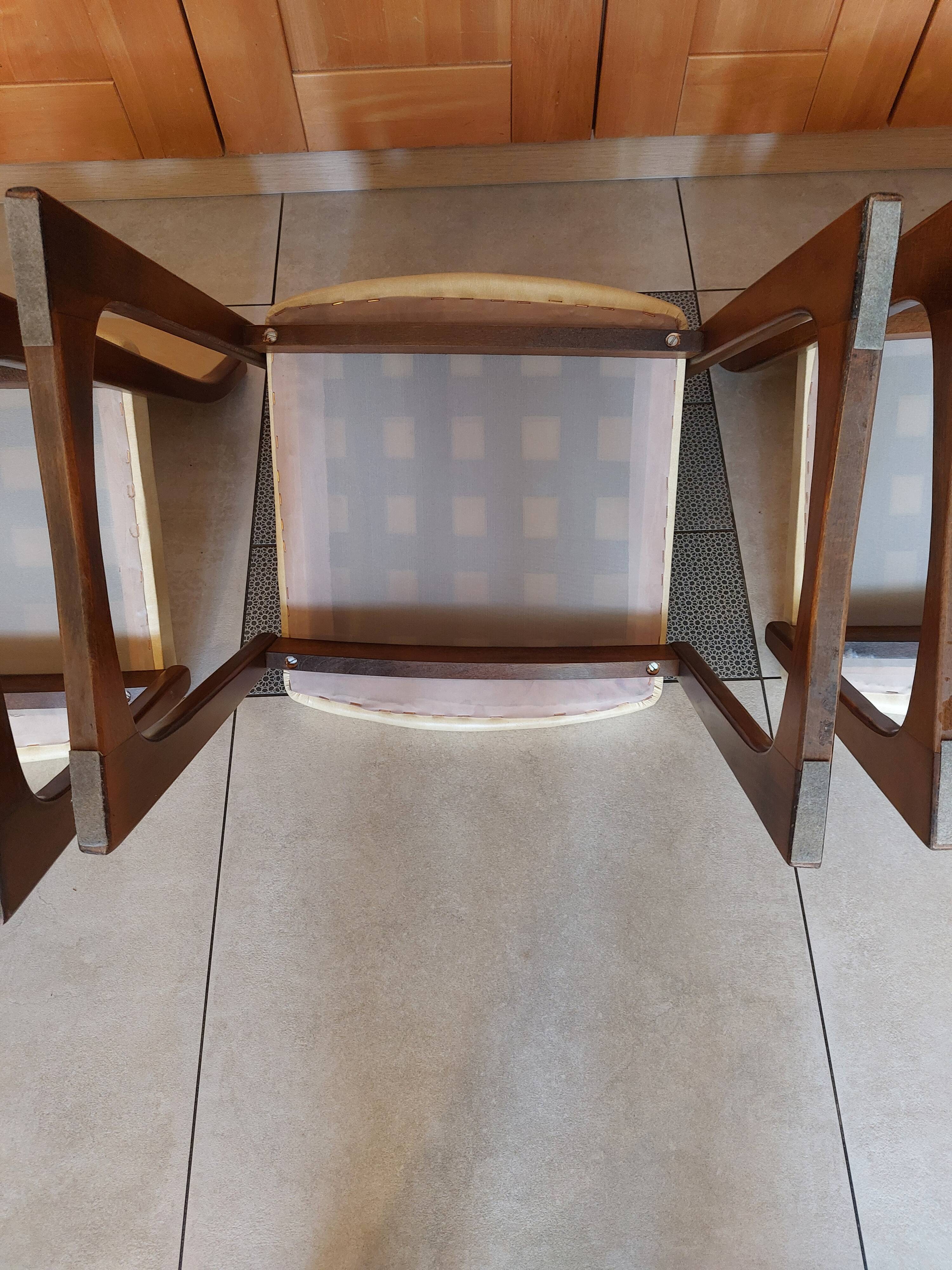 4 sled chairs, vintage