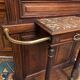 Porte-manteau de vestibule en noyer massif avec miroir ovale et patères en bronze