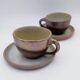 Cups and saucer in traditional Puisaye stoneware.