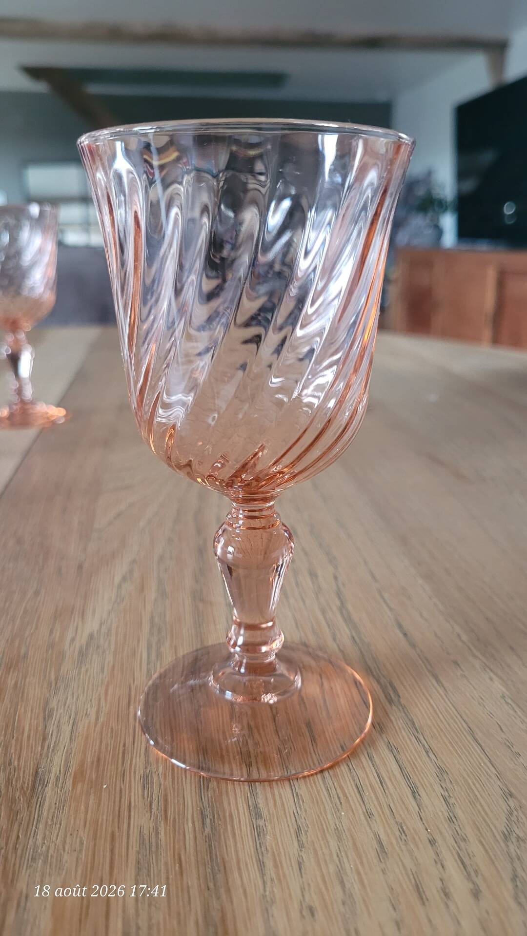 6 verres à pied vintage Rosaline