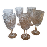 6 wine glasses, Bohemian crystal from 1980