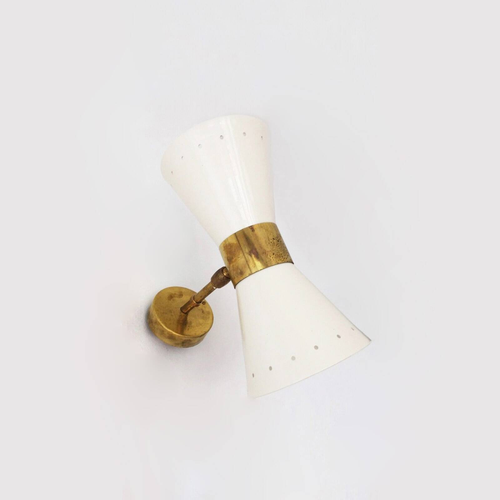 Pair of diabolo design wall sconces from the 1950s