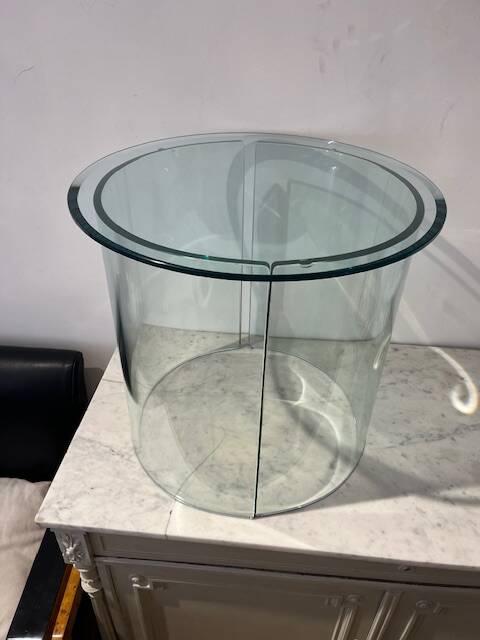 Coffee table 2 half moon Tempered glass Italy 70
