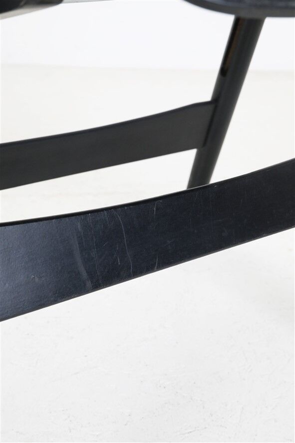 Black Mid Century “SE18” folding chair by Egon Eiermann for Wilde + Spieth