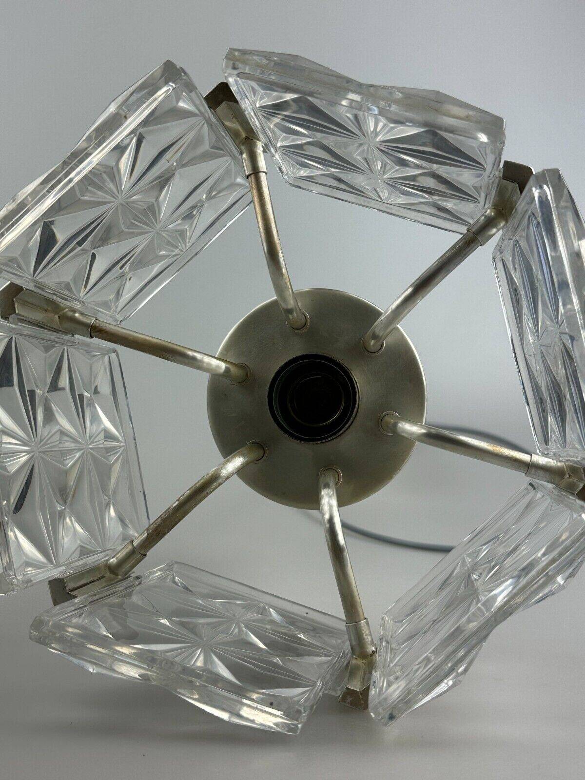 60s 70s ceiling lamp chandelier Hillebrand Leuchten Germany glass metal