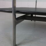 B&B Italia 'Diesis' Two-Tier Glass and Leather Coffee Table by Antonio Citterio