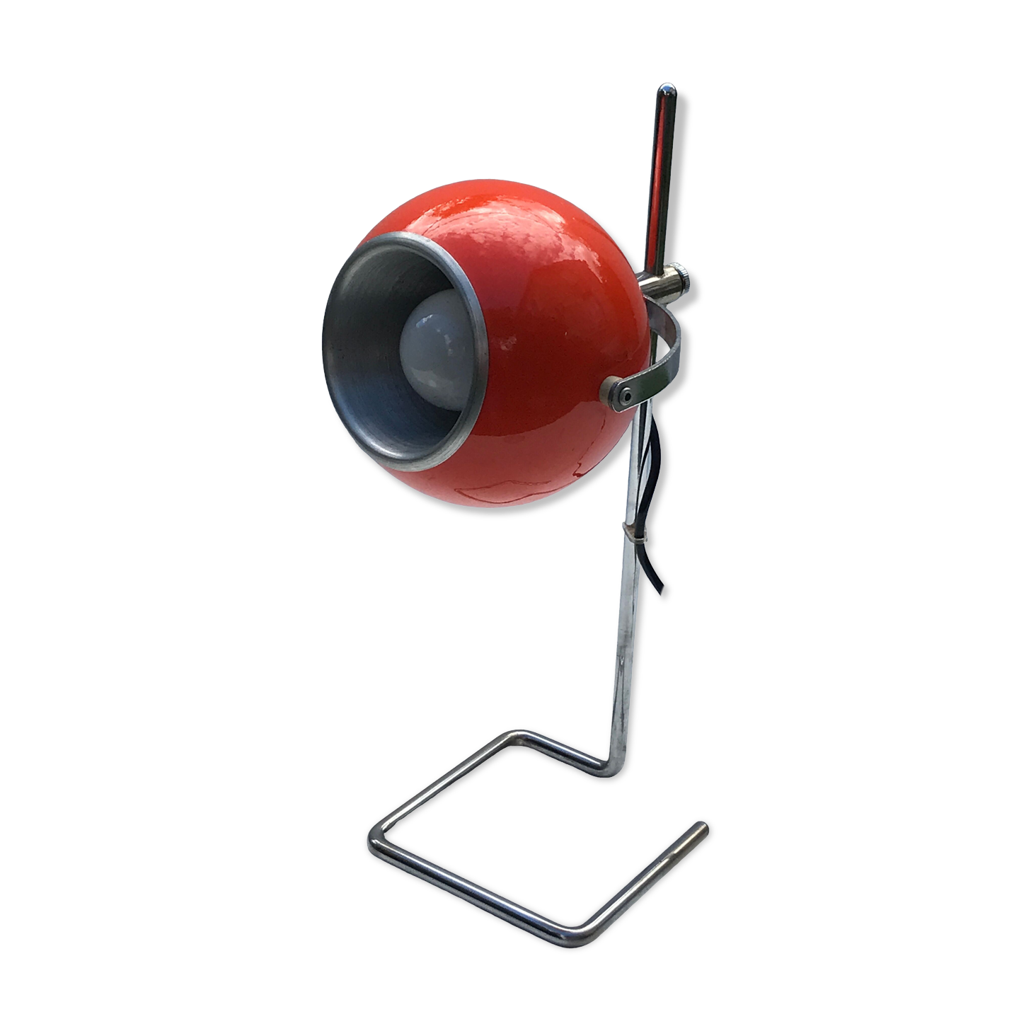 Lampe eye ball orange vintage années 70