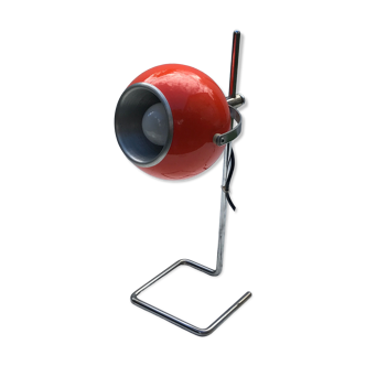 Lamp eye ball orange vintage design Annees 70