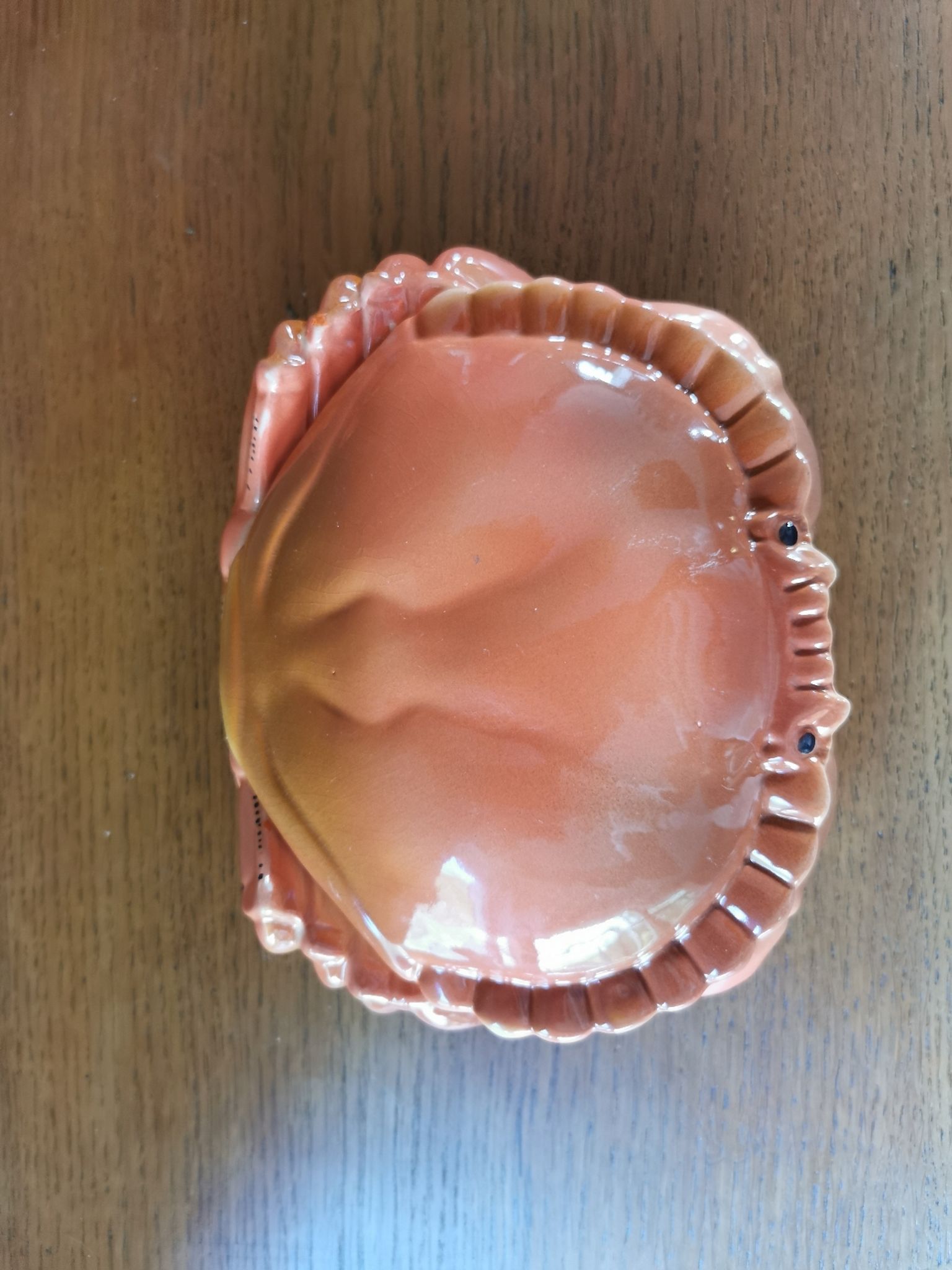 Vintage crab box in ceramic signed Caugant